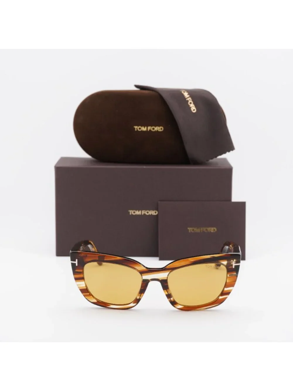 Tom Ford Athena FT1190 53E Cat Eye Sunglasses - Havana / Brown